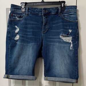SLINK Distressed Blue Jean Shorts
